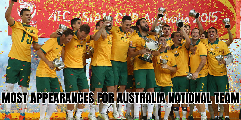 most appearances for Australia national team